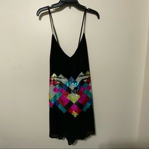 Nasty Gal mini dress with multi sequins NWT